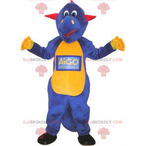 Purple yellow and red dinosaur mascot - Redbrokoly.com