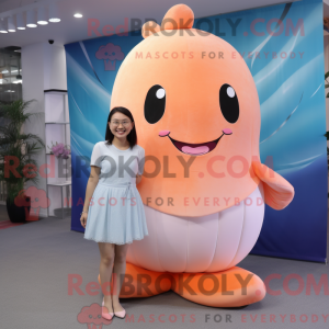 Peach Whale mascottekostuum...