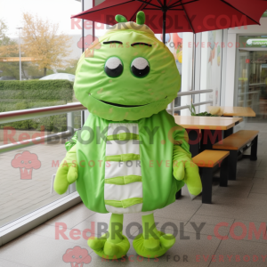 Lime Green Hamburger mascot...