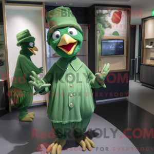 Grön fasan maskot kostym...