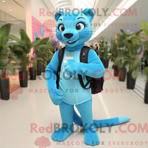 Sky Blue Jaguarundi mascot...