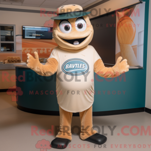 Tan Bagels maskot kostume...
