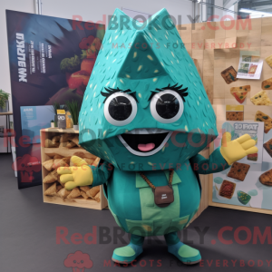 Teal Nachos mascot costume...