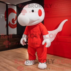 Maskotdraktfigur Red Beluga...