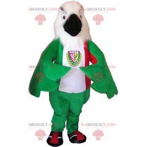Mascote águia verde branco e vermelho - Redbrokoly.com