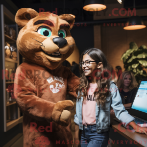 Bruin Puma-mascottekostuum...