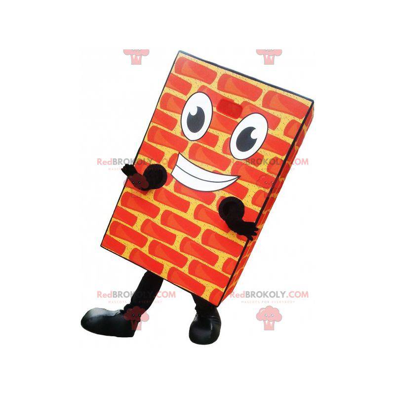 Realistic and smiling giant brick mascot - Redbrokoly.com