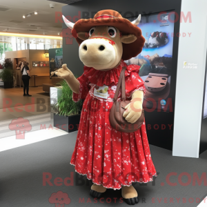 Maskotdraktfigurat Red Beef...