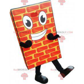 Mascotte de brique géante réaliste et souriante - Redbrokoly.com