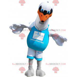 Mascotte de mouette blanche. Costume d'oiseau blanc -