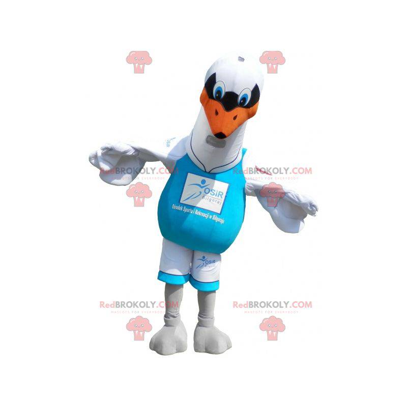 Witte zeemeeuw mascotte. Witte vogel kostuum - Redbrokoly.com