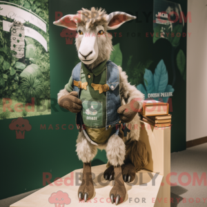 Olive Goat-mascottekostuum...