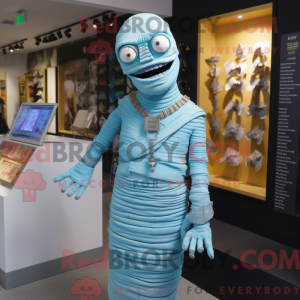 Sky Blue Mummy mascot...