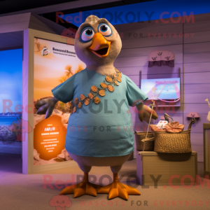Tan Pigeon maskotdraktfigur...