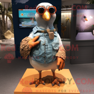 Tan Pigeon maskotdraktfigur...