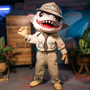 Tan Shark mascot costume...