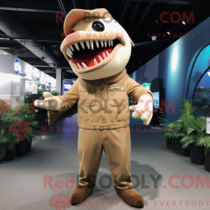 Tan Shark mascot costume...