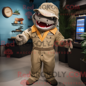 Tan Shark mascot costume...