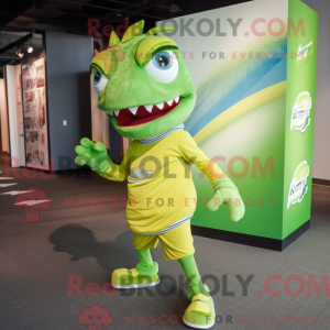 Lime Green Swordfish mascot...