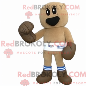 Beige Boxing Glove mascot...