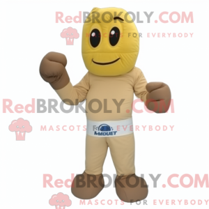 Beige boksehandske maskot...