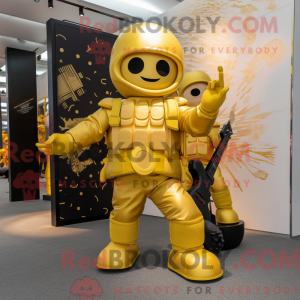 Goldener Soldat Maskottchen...