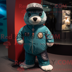 Teal Seal maskotdraktfigur...