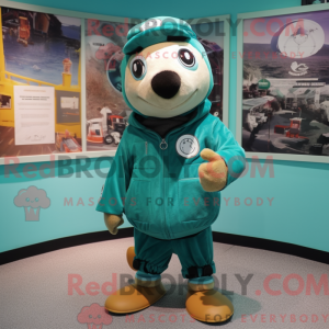 Teal Seal mascottekostuum...