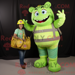 Postava maskota Lime Green...