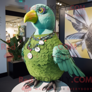 Grøn Pigeon maskot kostume...