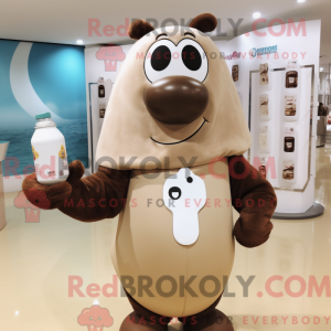 Brun Bottle Of Milk maskot...
