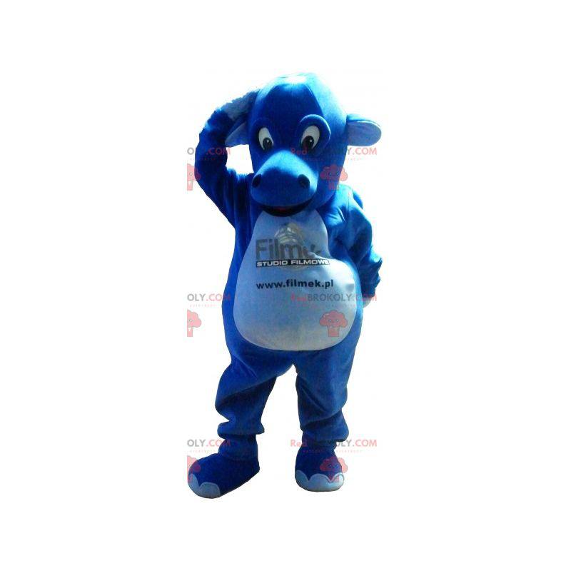 Mascotte de dragon bleu géant et impressionnant - Redbrokoly.com