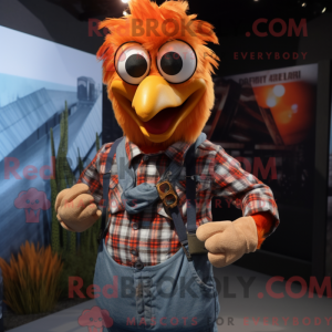 Oranje haan mascottekostuum...