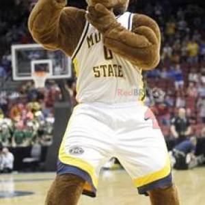 Brown horse mascot in basketball outfit - Redbrokoly.com