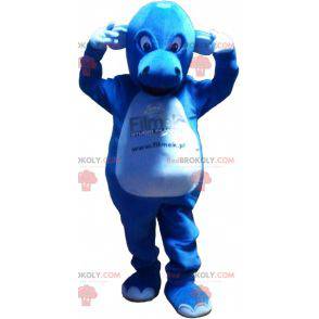 Mascotte de dragon bleu géant et impressionnant - Redbrokoly.com
