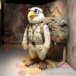 Beige Quail mascot costume...