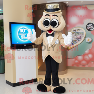 Tan Golf Ball maskot...