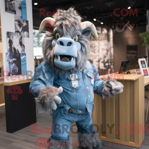 Sølv Bison Maskot...