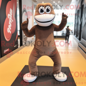 Brun Snake maskot kostume...