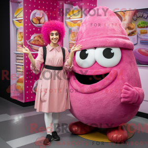 Pink Falafel mascot costume...