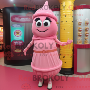 Pink Falafel maskot kostume...
