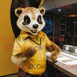 Gold Badger maskot kostume...