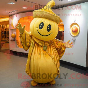 Gold Pumpkin mascot costume...