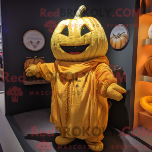 Gold Pumpkin mascot costume...