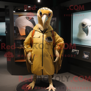 Gold Vulture maskot kostume...
