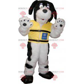 Mascote cachorro branco com manchas pretas - Redbrokoly.com