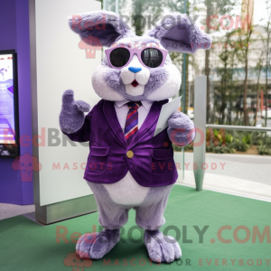 Purple Wild Rabbit mascot...