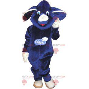 Mascotte elefante blu viola e bianco molto carino -