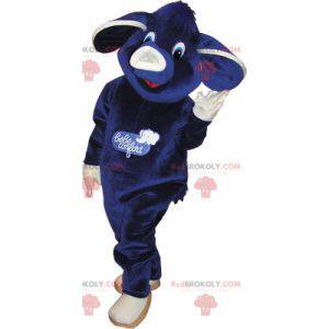 Heel schattig blauw paars en wit olifant mascotte -