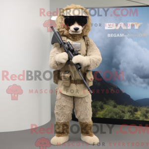 Beige Sniper-maskot drakt...
